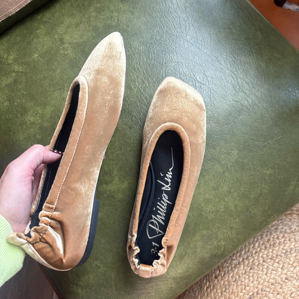 Phillip Lim 3.1 Stretch Back Ballet velvet gold Flats size 39 - Picture 6 of 12